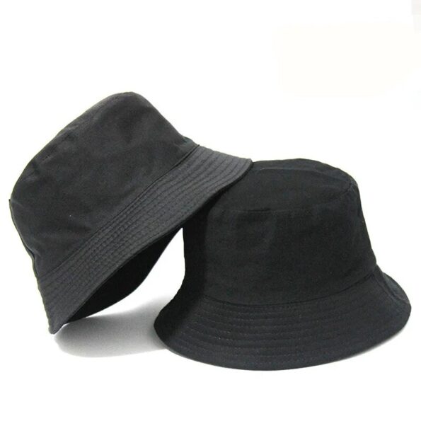 Black-Solid-Dots-Bucket-Hat-Two-Side-Wear-Unisex-Simple-Bob-Caps-Hip-Hop-Gorros-Men-1