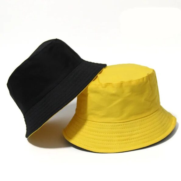 Black-Solid-Dots-Bucket-Hat-Two-Side-Wear-Unisex-Simple-Bob-Caps-Hip-Hop-Gorros-Men-2