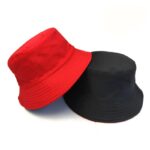 Black-Solid-Dots-Bucket-Hat-Two-Side-Wear-Unisex-Simple-Bob-Caps-Hip-Hop-Gorros-Men