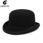 GEMVIE-4-Colors-100-Wool-Felt-Derby-Bowler-Hat-For-Men-Women-Satin-Lined-Fashion-Party