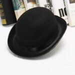 GEMVIE-Classic-Black-Felt-Derby-Hat-Lightweight-Bowler-Hat-Novelty-Costume-Hat-for-Party-Dress-Ups