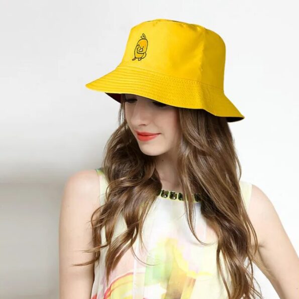 Reversible-Black-Yellow-Duck-Bucket-Hat-for-Men-Women-Summer-Sun-Hat-Fishing-Hat-Bob-Sad-1