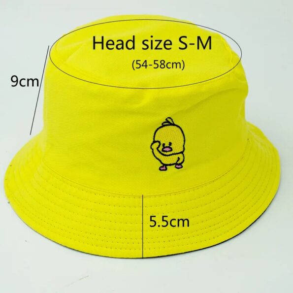 Reversible-Black-Yellow-Duck-Bucket-Hat-for-Men-Women-Summer-Sun-Hat-Fishing-Hat-Bob-Sad-3