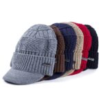 Unisex-Warm-Winter-Hats-Stylish-Add-Fur-Lined-Soft-Beanie-Cap-With-Brim-Thick-Winter-Knitted