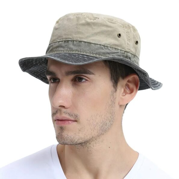 VOBOOM-Bucket-Hats-for-Men-Washed-Cotton-Outdoor-Panama-Hat-Summer-Fishing-Hunting-Cap-UV400-Sun-1