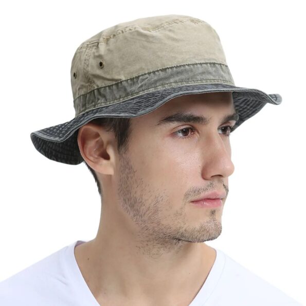 VOBOOM-Bucket-Hats-for-Men-Washed-Cotton-Outdoor-Panama-Hat-Summer-Fishing-Hunting-Cap-UV400-Sun-4