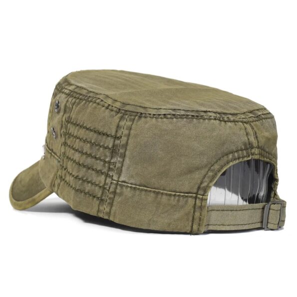 Washed-Cotton-Military-Caps-Men-Cadet-Army-Cap-Unique-Design-Vintage-Flat-Top-Hat-1