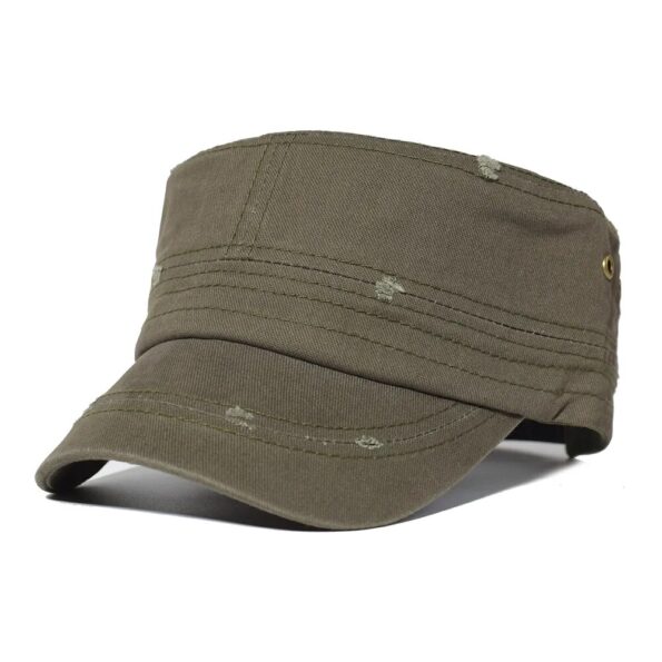 Washed-Cotton-Military-Caps-Men-Cadet-Army-Cap-Unique-Design-Vintage-Flat-Top-Hat-4