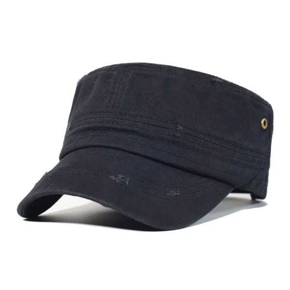 Washed-Cotton-Military-Caps-Men-Cadet-Army-Cap-Unique-Design-Vintage-Flat-Top-Hat-5