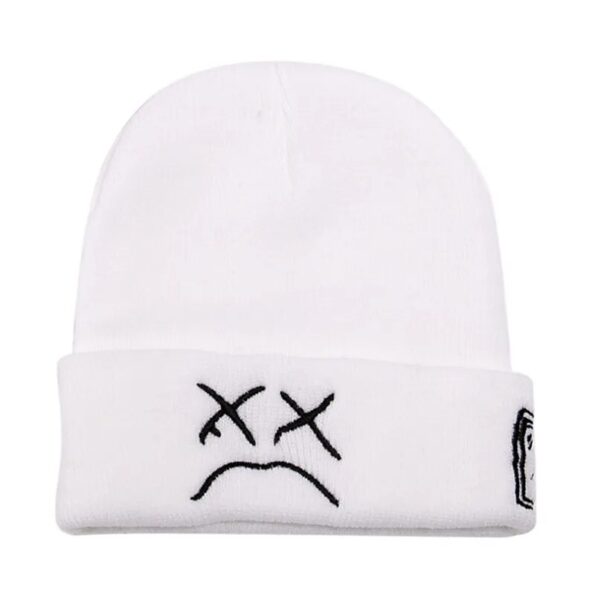 Winter-LilPeep-embroidered-knitted-hat-sad-face-expression-funny-men-women-beanie-hat-3